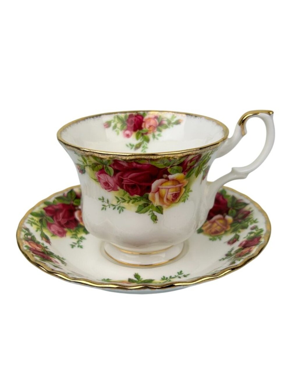 Royal Albert Old Country Roses Teacup & Saucer Set Vintage 1962 England READ